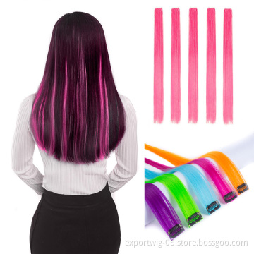 Wholesale Crochet Hair Colorful Synthetic Braids Straight Hair Coloured Braids Clip In Hair Extension